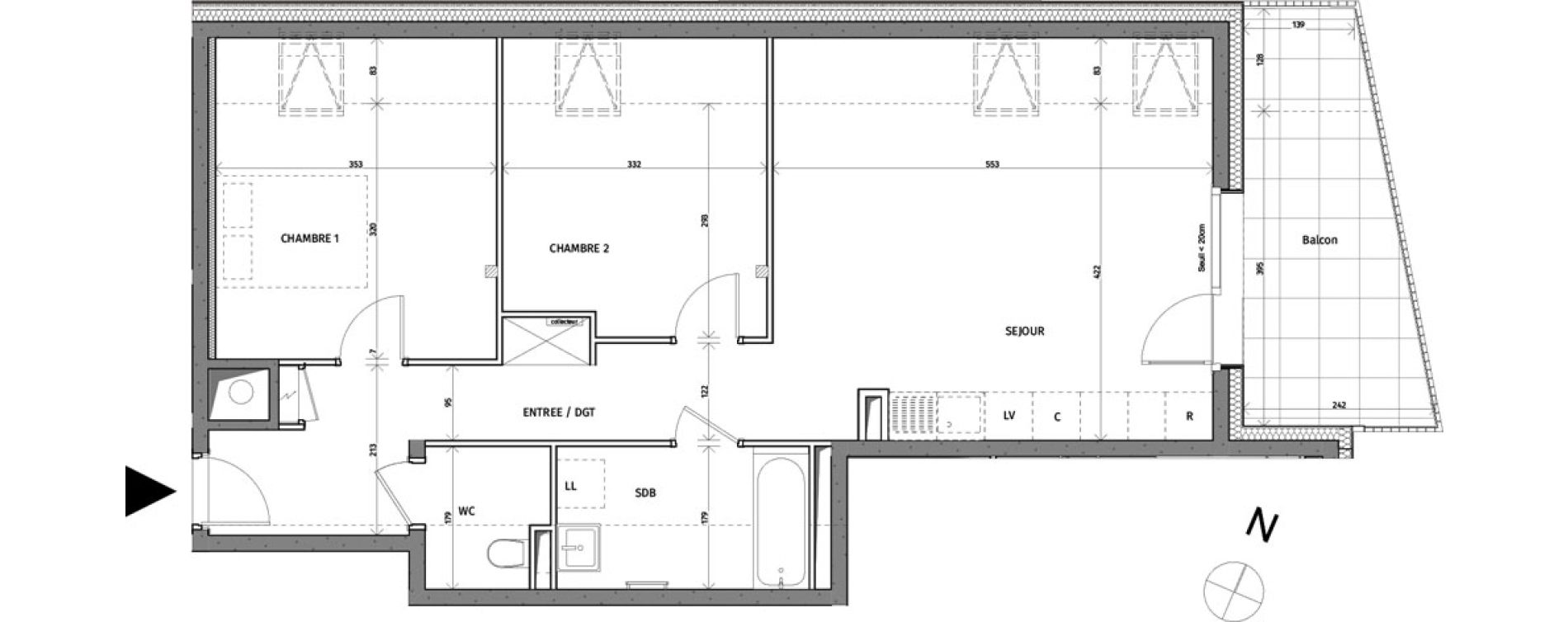 Appartement T3 de 63,86 m2 à Rosheim Centre