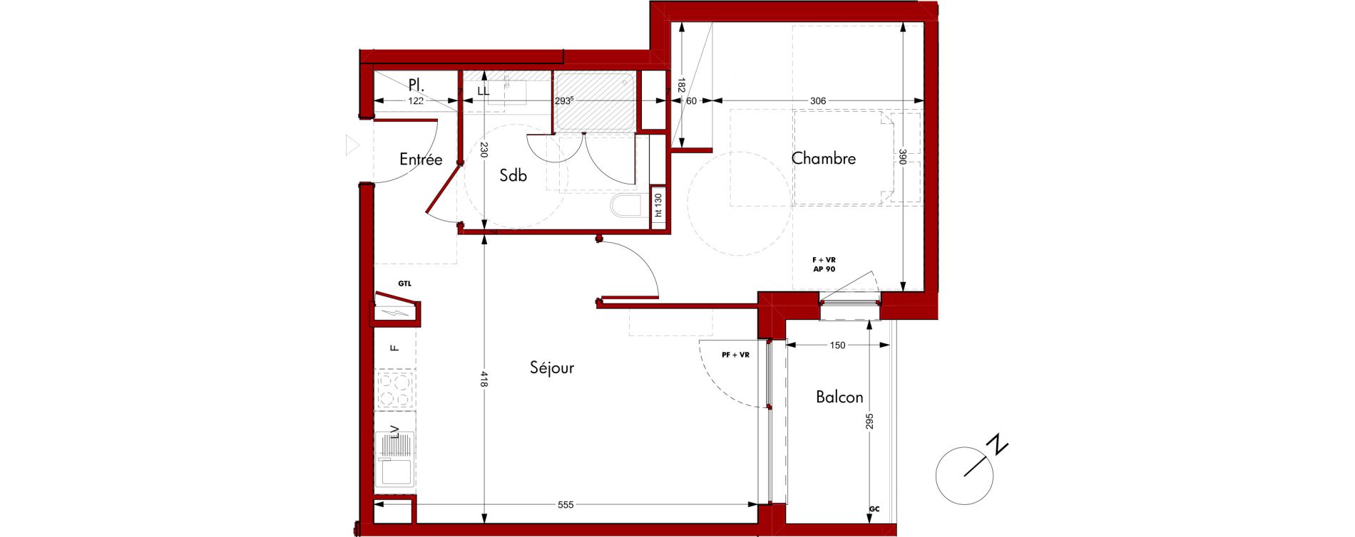 Appartement T2 de 44,80 m2 &agrave; Saverne Centre