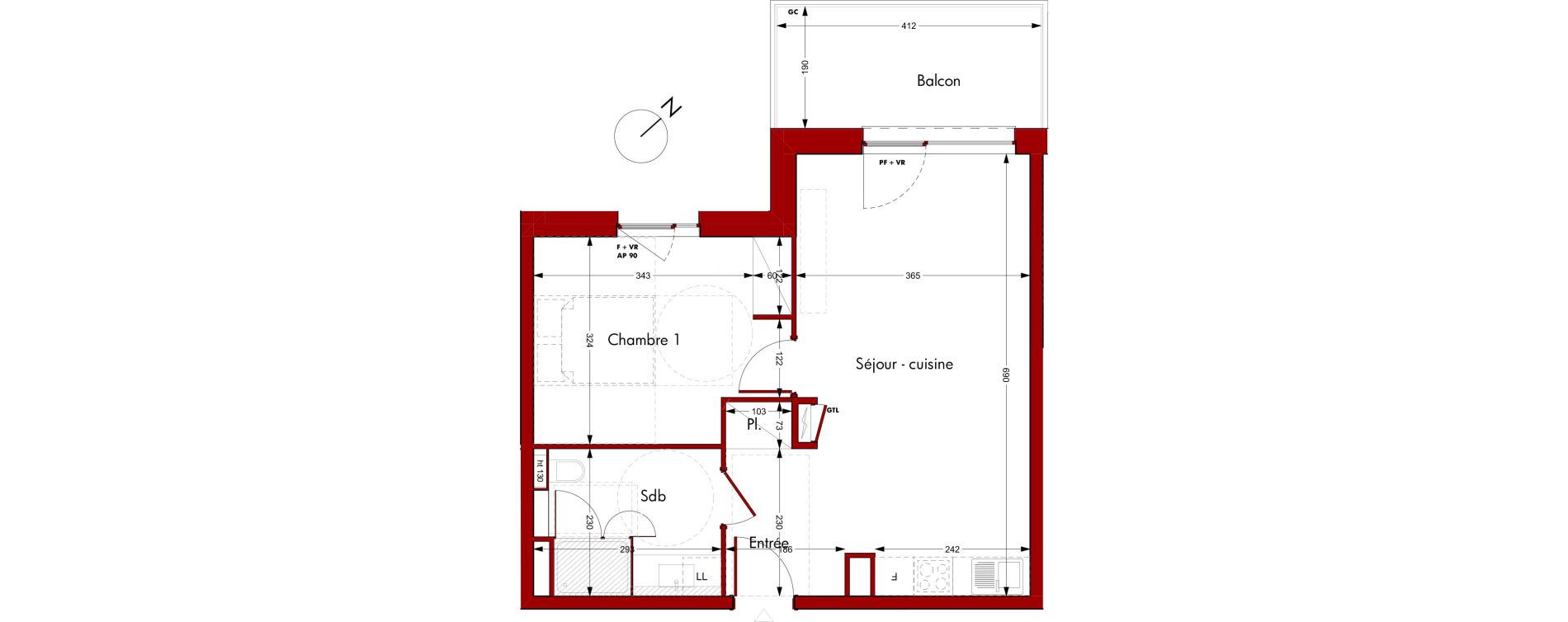Appartement T2 de 46,60 m2 &agrave; Saverne Centre