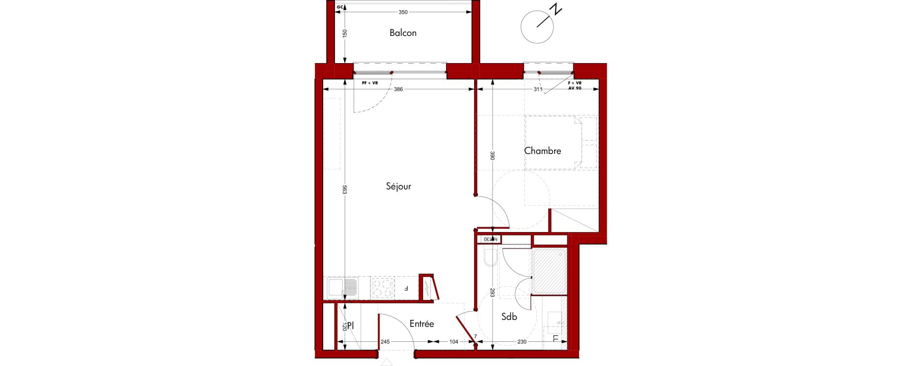 Appartement T2 de 44,30 m2 &agrave; Saverne Centre