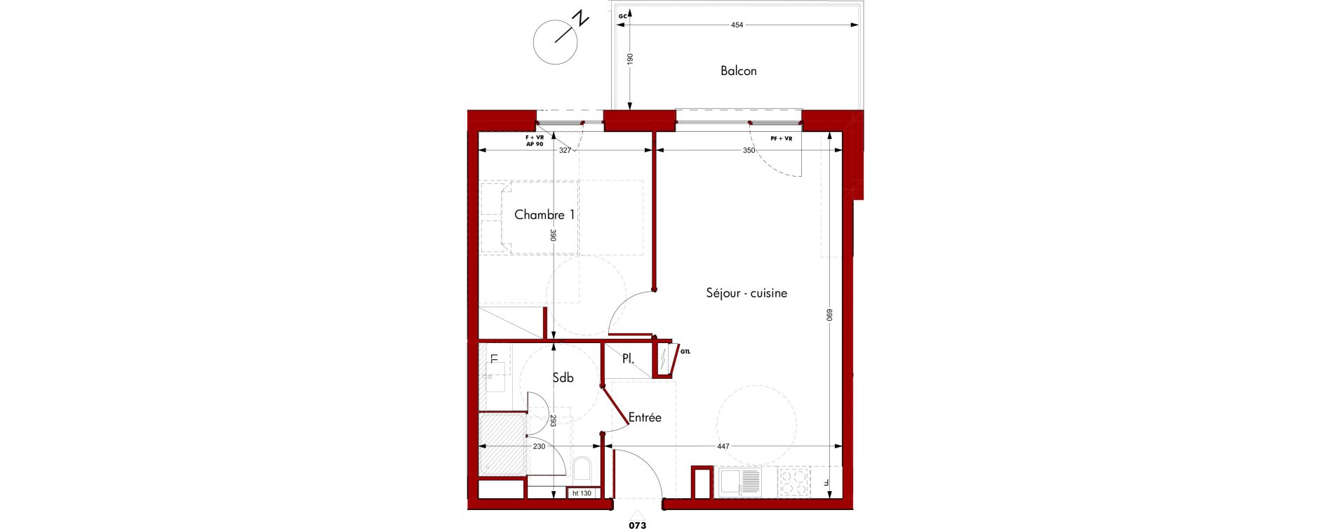 Appartement T2 de 45,44 m2 &agrave; Saverne Centre