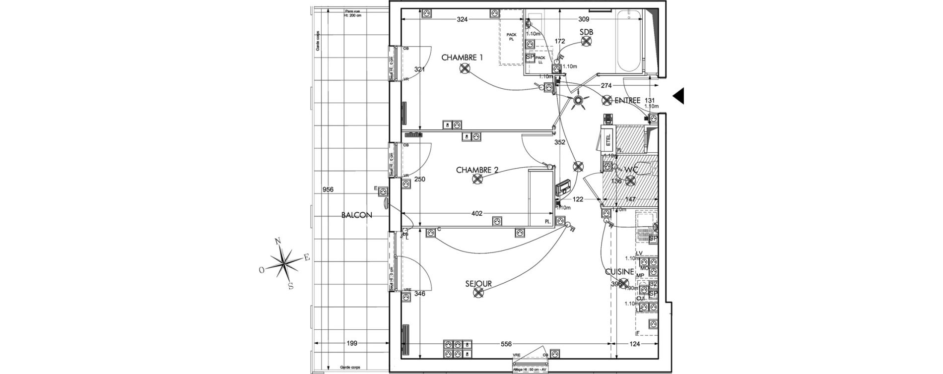 Appartement T3 de 60,62 m2 &agrave; Schiltigheim Fischer