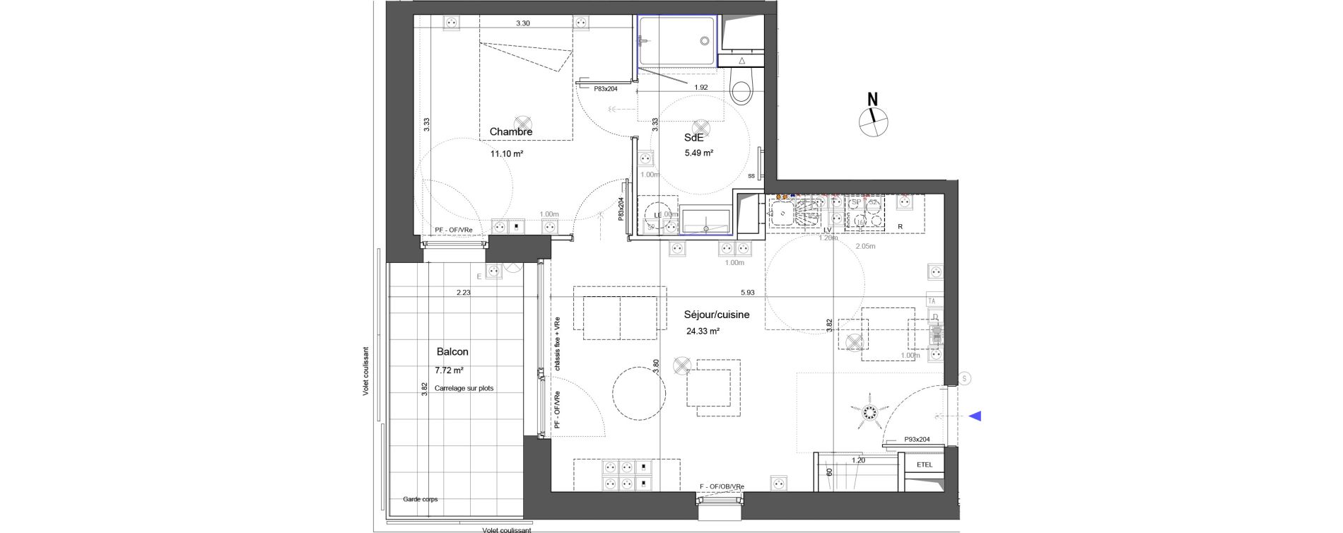 Appartement T2 de 40,92 m2 &agrave; Schiltigheim Centre