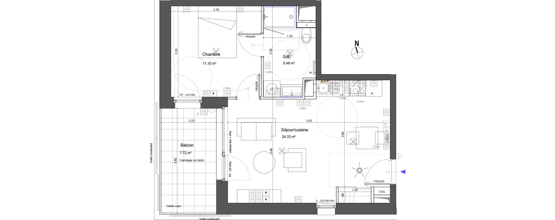 Appartement T2 de 40,92 m2 &agrave; Schiltigheim Centre