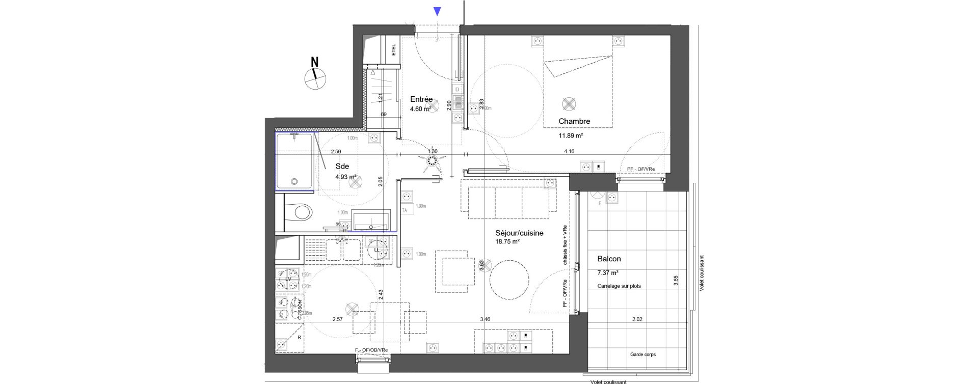 Appartement T2 de 40,17 m2 &agrave; Schiltigheim Centre