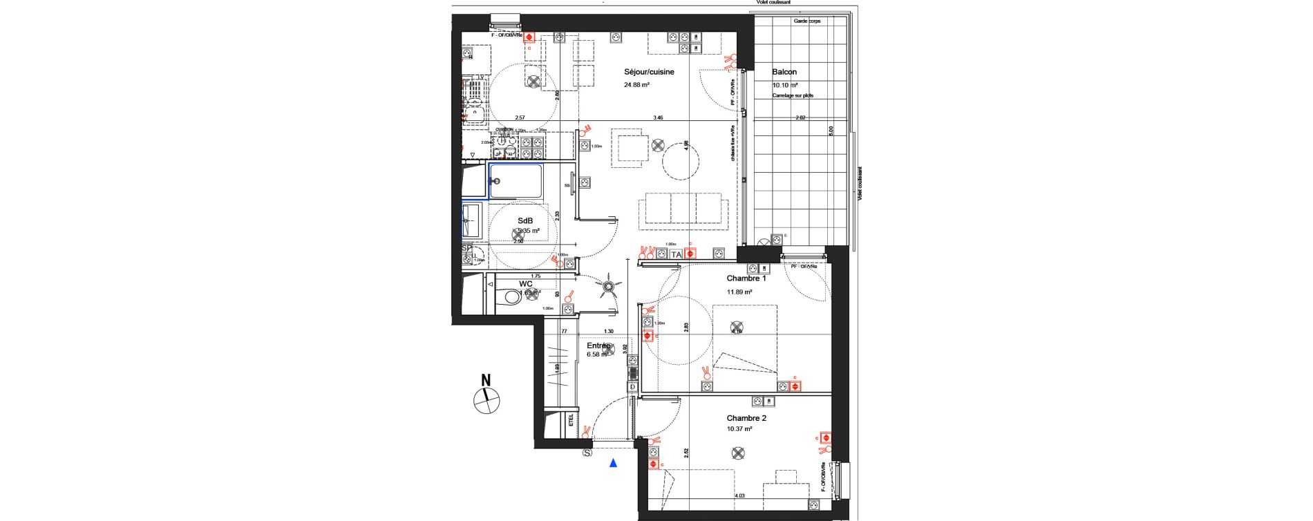 Appartement T3 de 60,70 m2 &agrave; Schiltigheim Centre