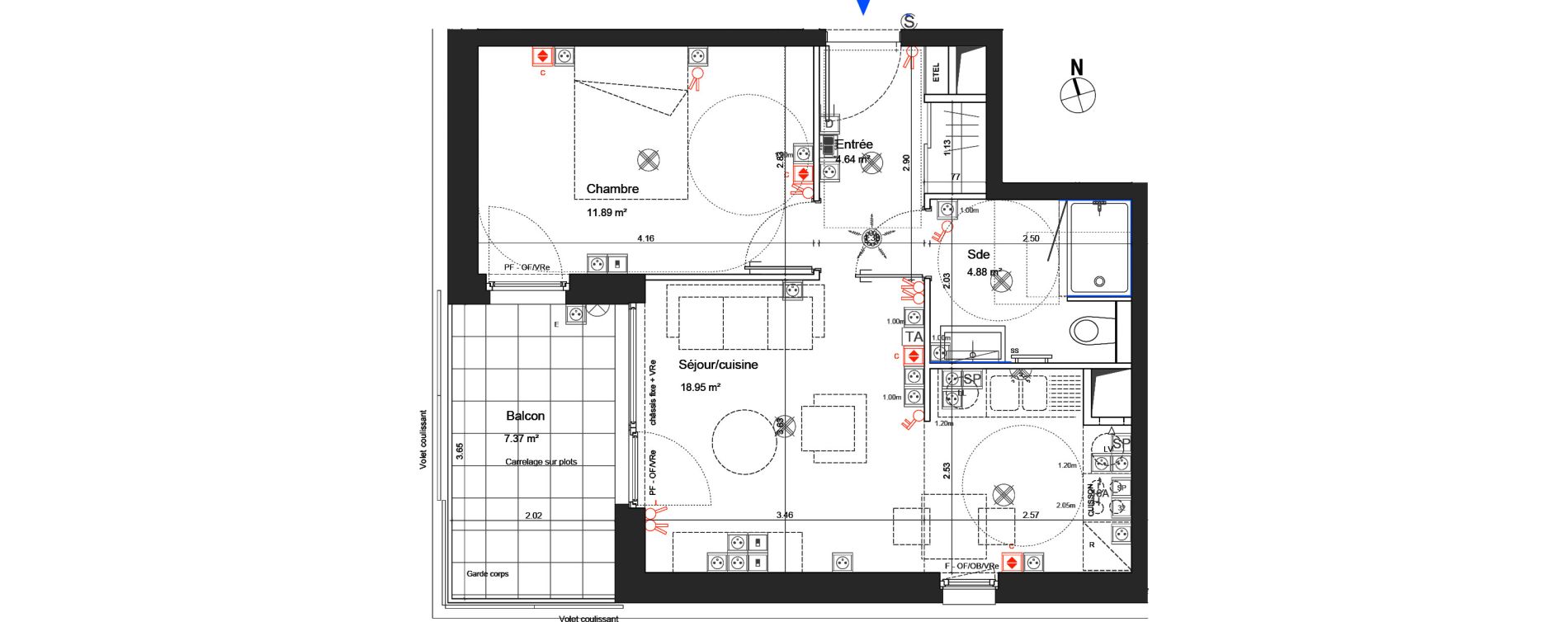 Appartement T2 de 40,36 m2 &agrave; Schiltigheim Centre