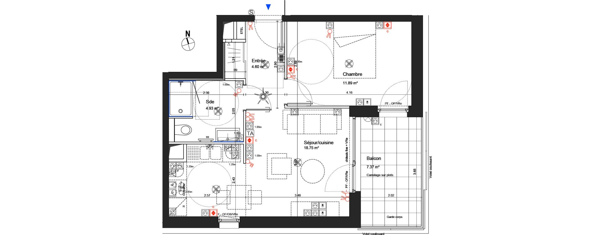 Appartement T2 de 40,17 m2 &agrave; Schiltigheim Centre
