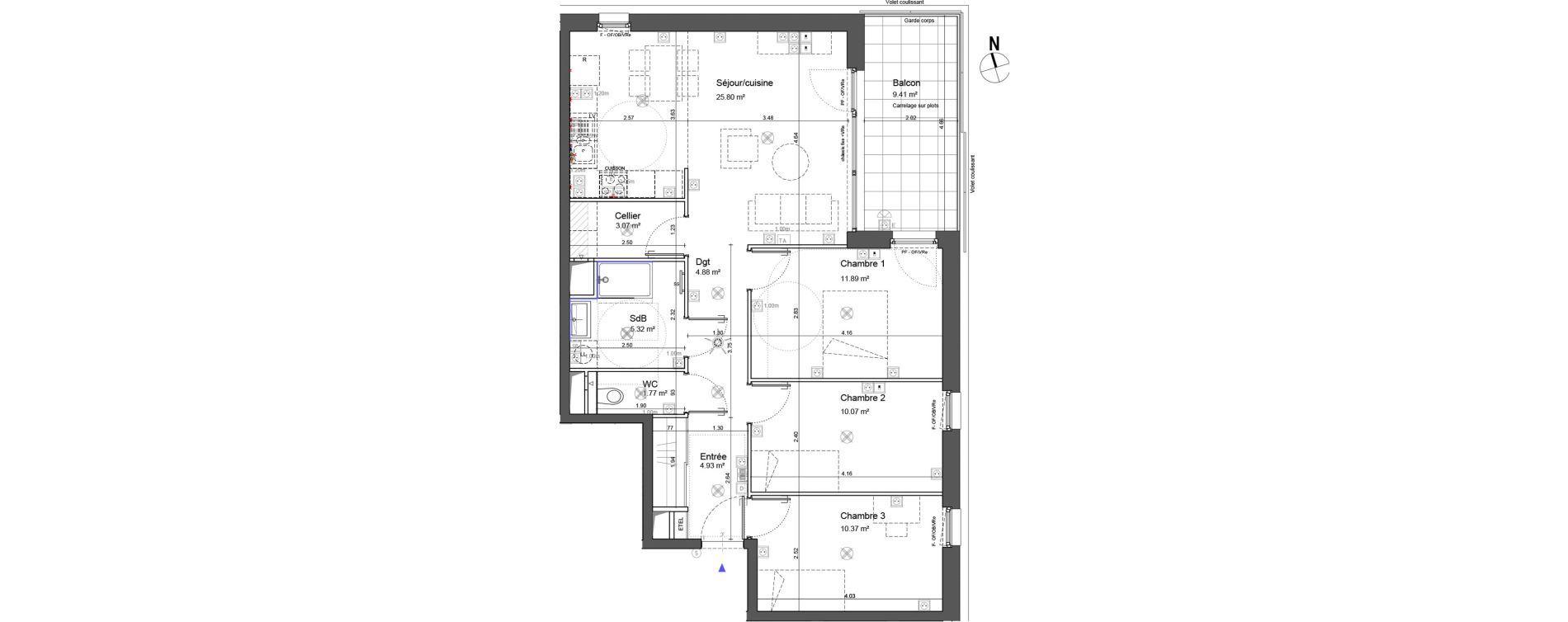 Appartement T4 de 78,10 m2 &agrave; Schiltigheim Centre