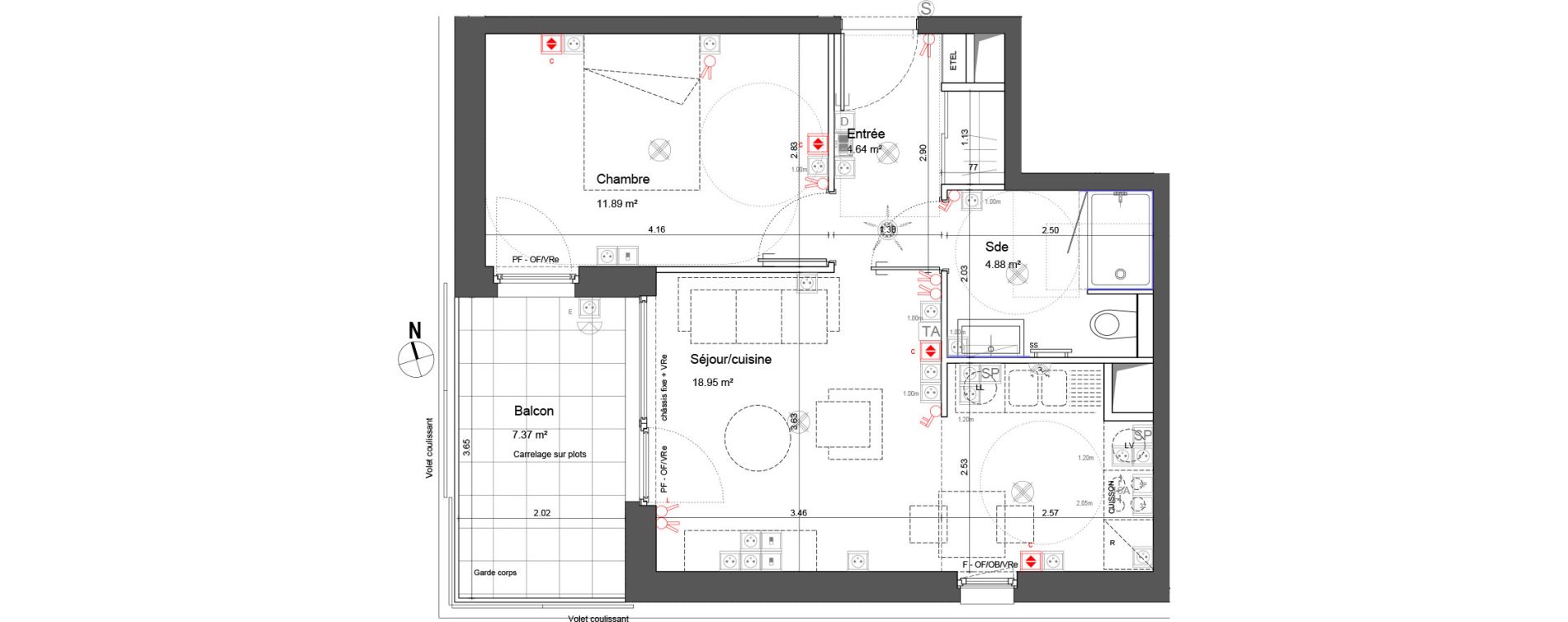 Appartement T2 de 40,36 m2 &agrave; Schiltigheim Centre