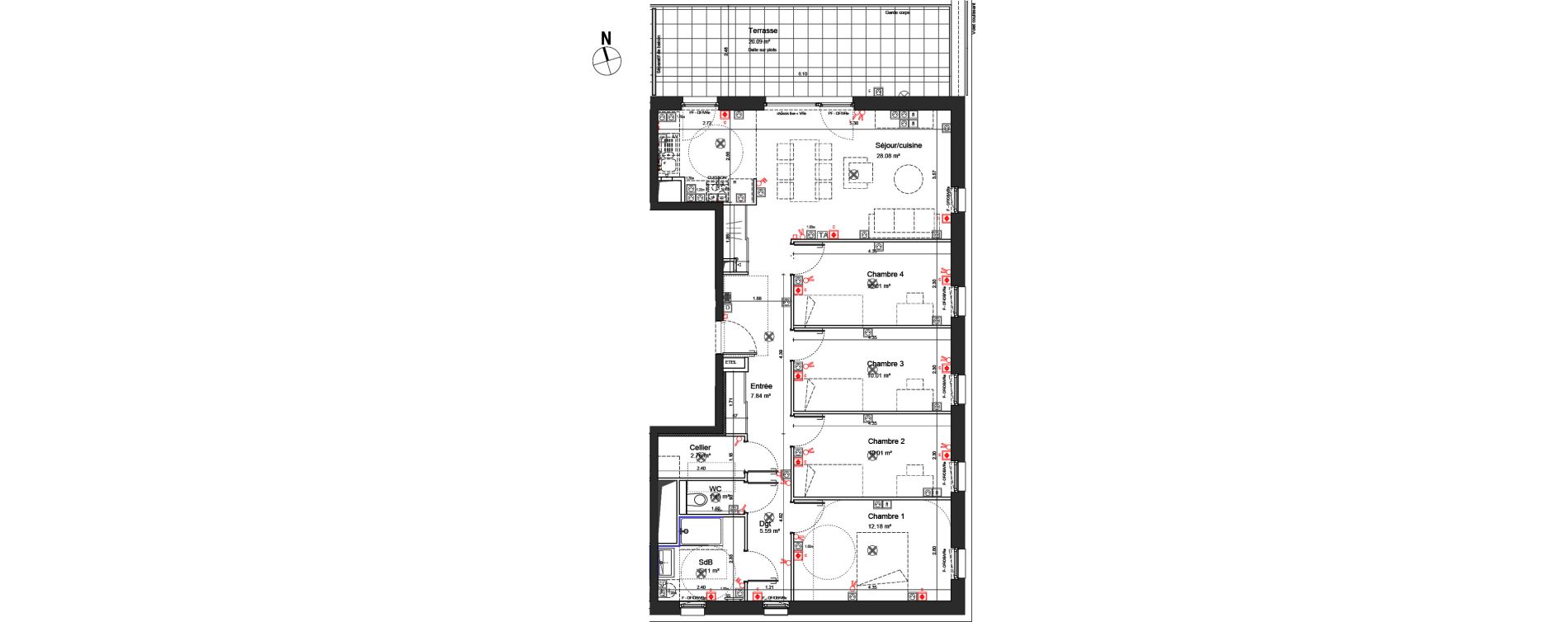Appartement T5 de 93,08 m2 &agrave; Schiltigheim Centre