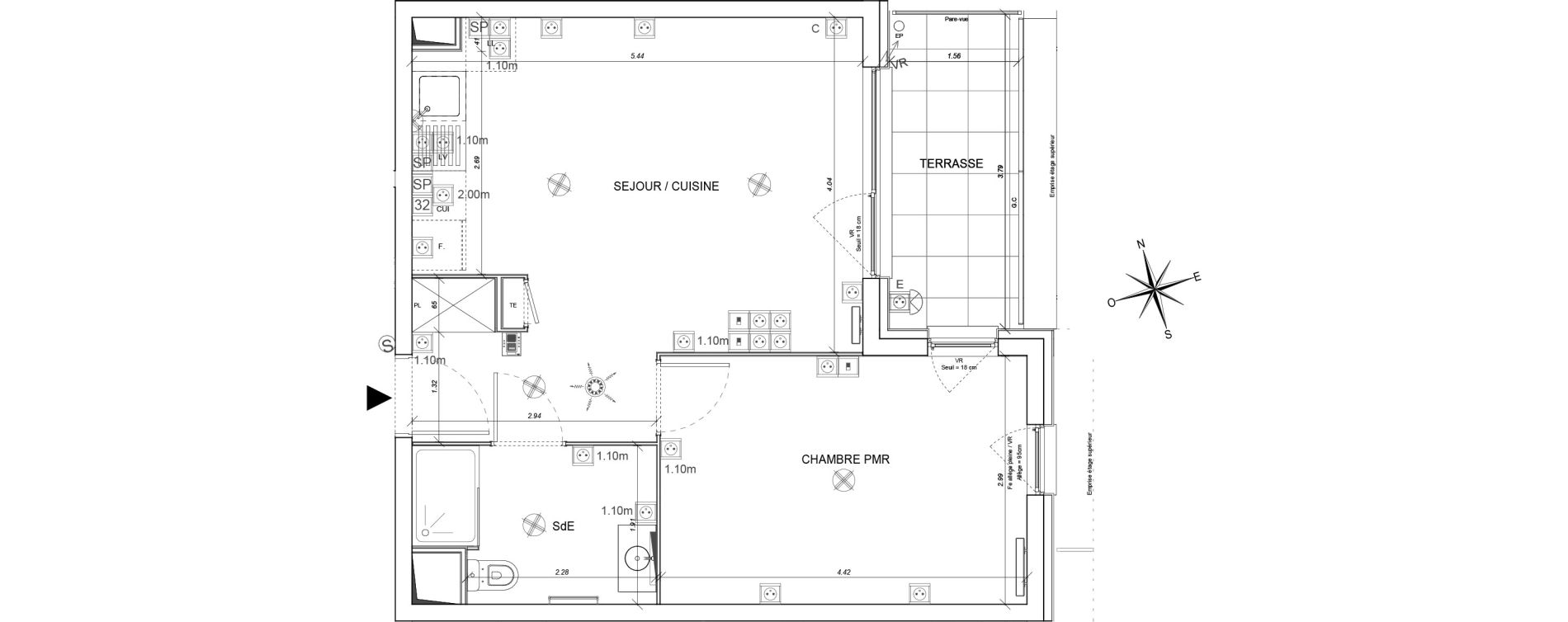 Appartement T2 de 42,97 m2 &agrave; Schiltigheim Fischer