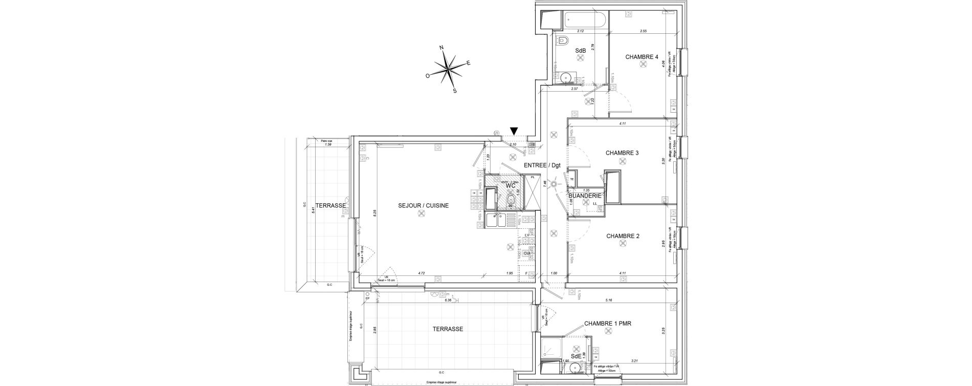 Appartement T5 de 100,37 m2 &agrave; Schiltigheim Fischer