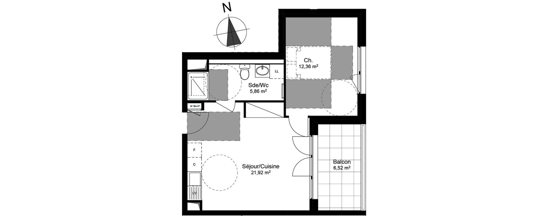 Appartement T2 de 40,14 m2 &agrave; Schiltigheim Centre