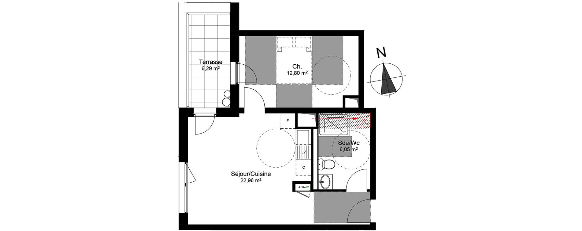 Appartement T2 de 41,81 m2 &agrave; Schiltigheim Centre