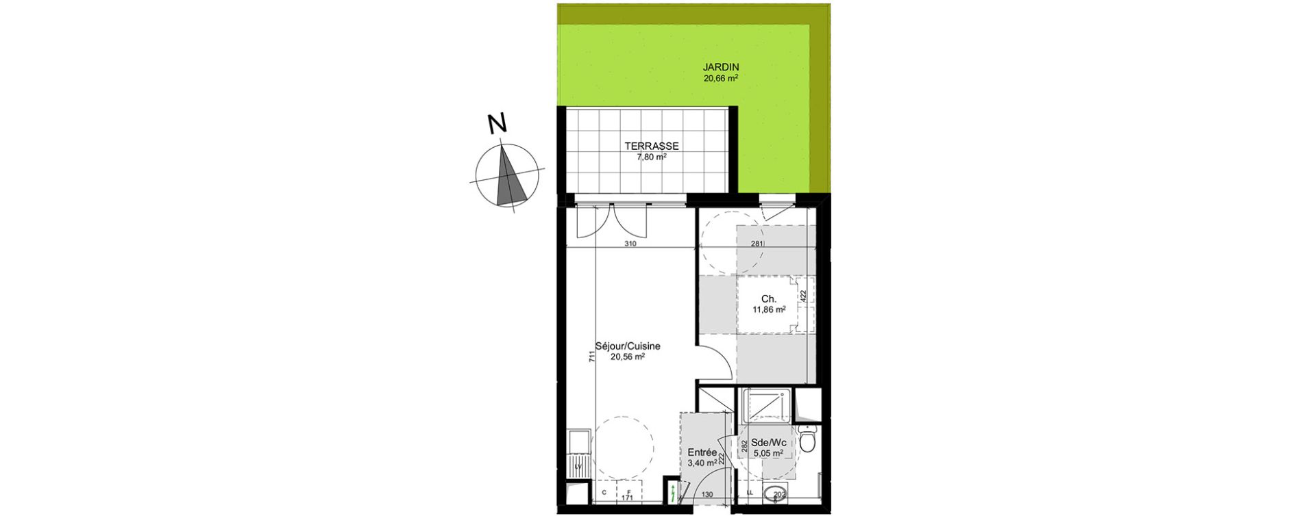 Appartement T2 de 40,87 m2 &agrave; Schiltigheim Centre
