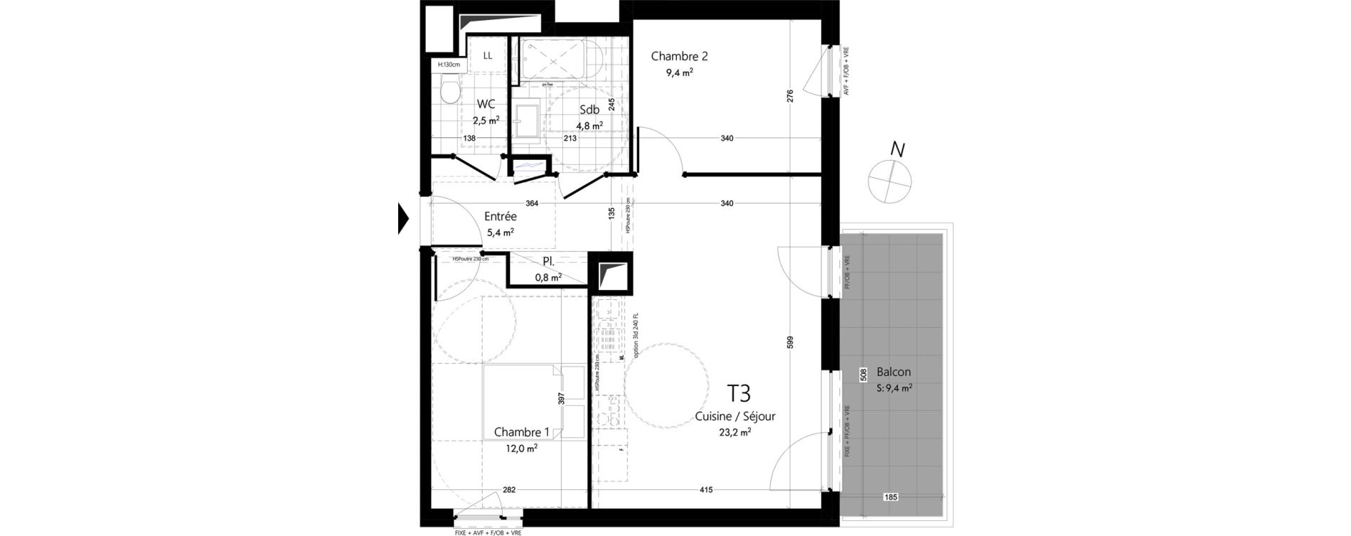 Appartement T3 de 58,10 m2 &agrave; Schiltigheim Centre
