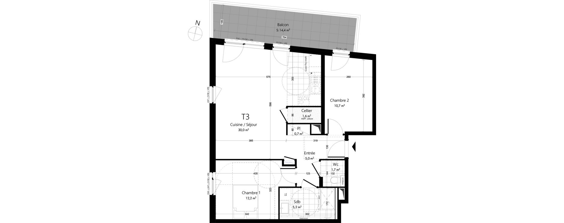Appartement T3 de 67,10 m2 &agrave; Schiltigheim Centre