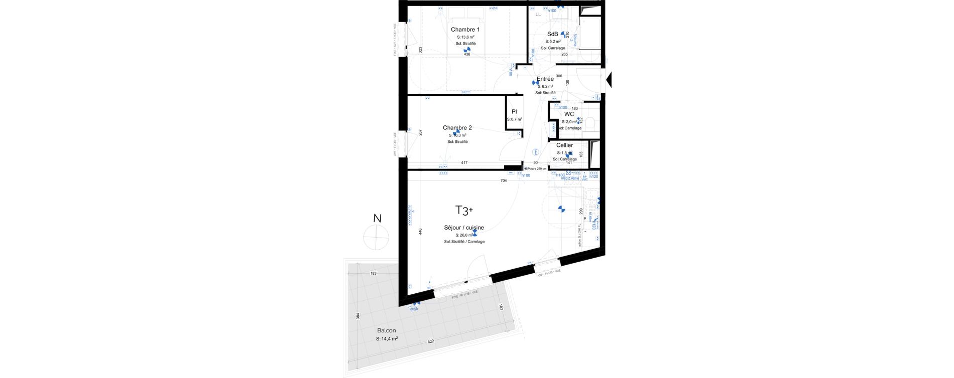 Appartement T3 de 65,50 m2 &agrave; Schiltigheim Centre