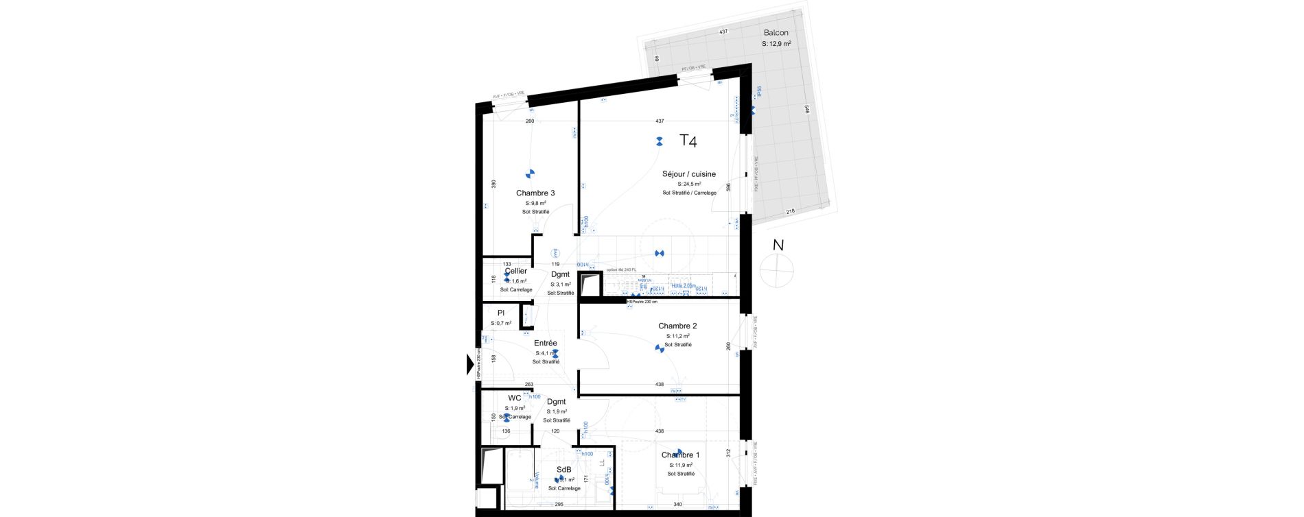 Appartement T4 de 75,80 m2 &agrave; Schiltigheim Centre