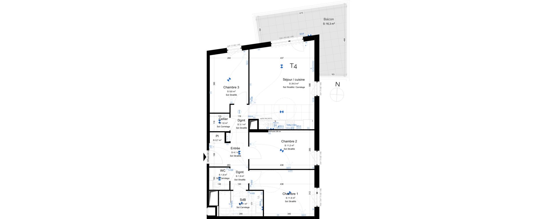 Appartement T4 de 75,80 m2 &agrave; Schiltigheim Centre