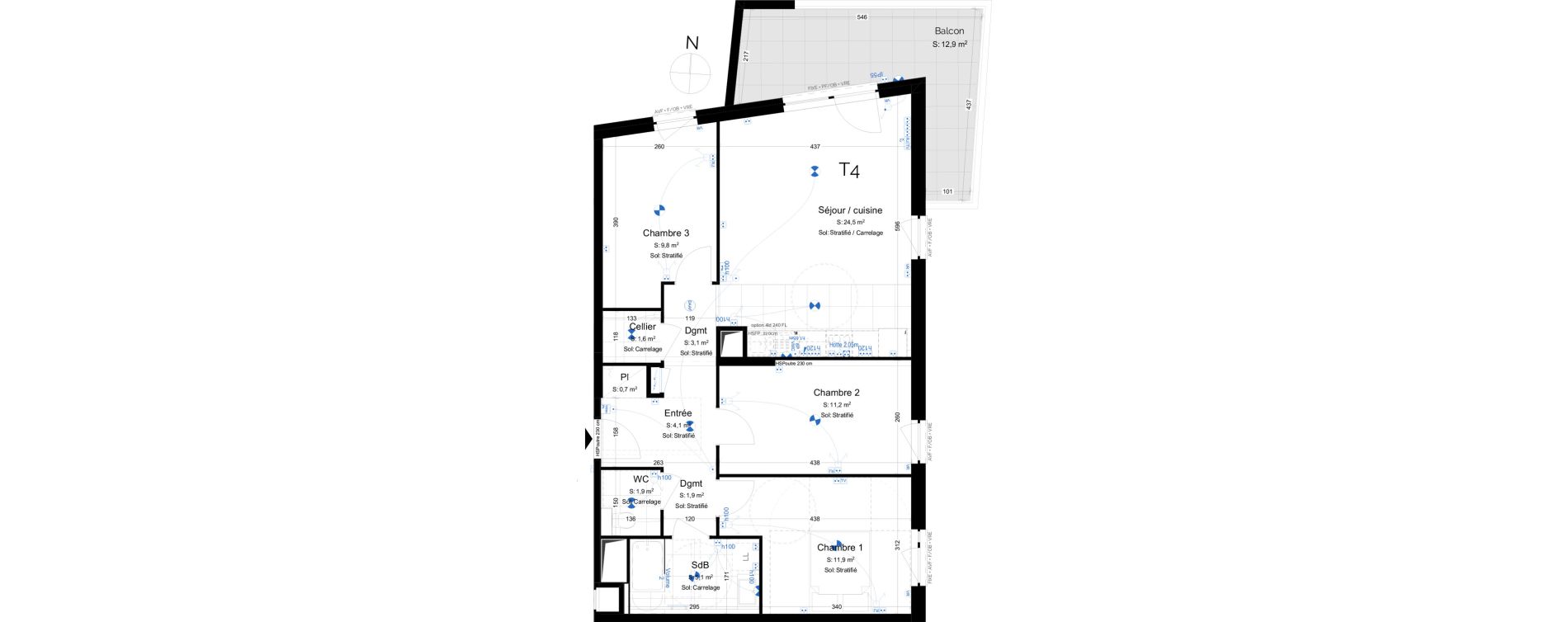 Appartement T4 de 75,80 m2 &agrave; Schiltigheim Centre