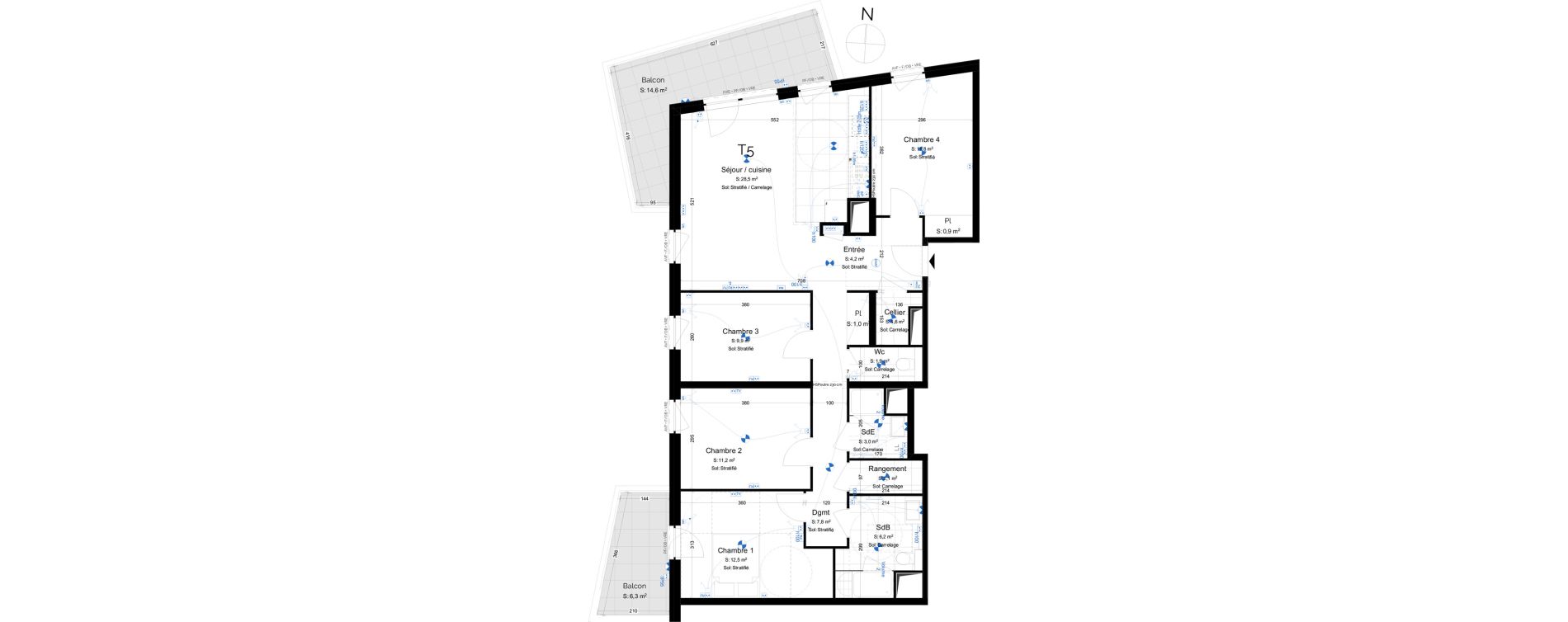 Appartement T5 de 102,60 m2 &agrave; Schiltigheim Centre