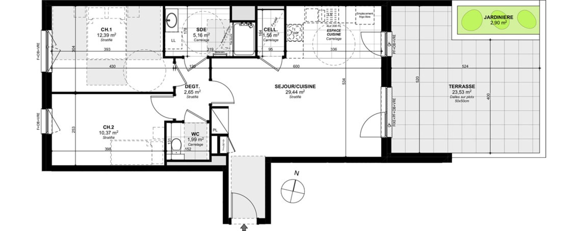 Appartement T3 de 63,56 m2 &agrave; Schiltigheim Centre