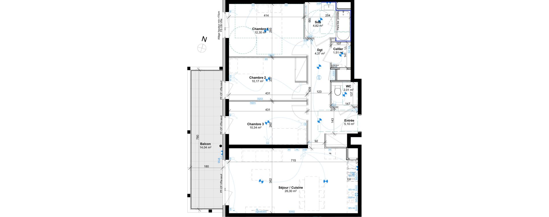 Appartement T4 de 76,92 m2 &agrave; Schiltigheim Fischer