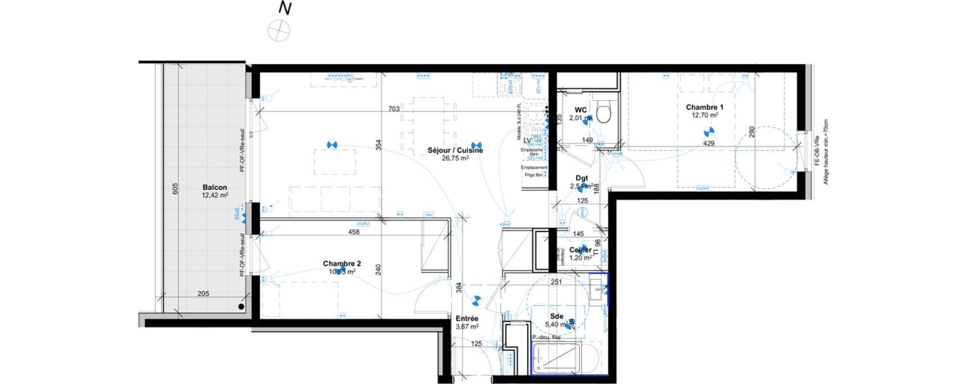 Appartement T3 de 65,42 m2 &agrave; Schiltigheim Fischer