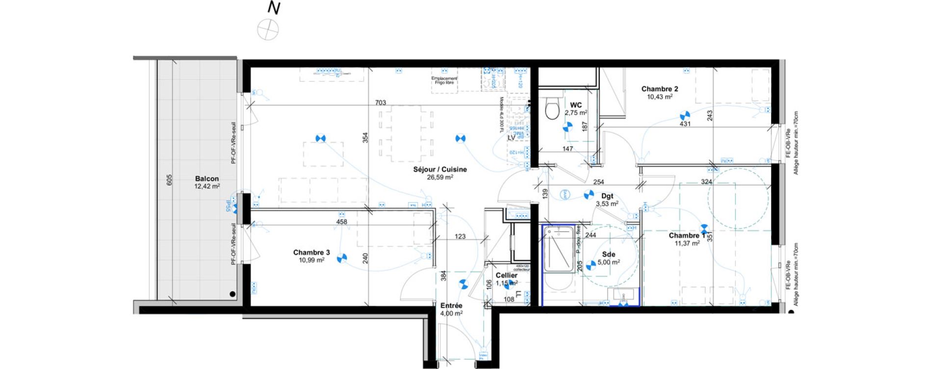 Appartement T4 de 75,81 m2 &agrave; Schiltigheim Fischer