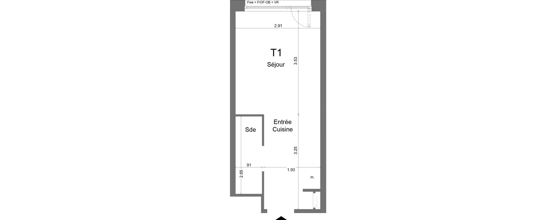 Appartement T1 meubl&eacute; de 18,74 m2 &agrave; Schiltigheim Centre