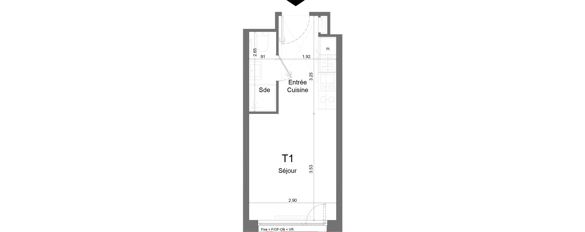 Appartement T1 meubl&eacute; de 18,46 m2 &agrave; Schiltigheim Centre