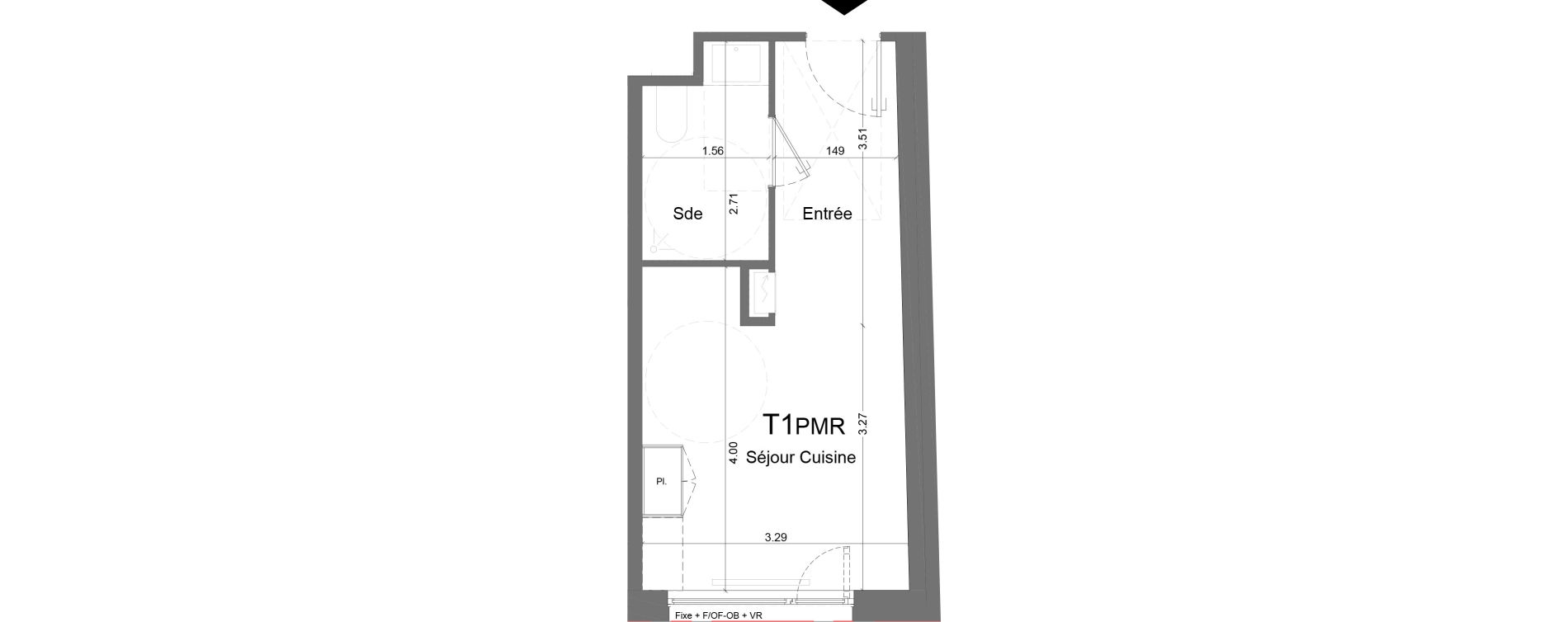 Appartement T1 meubl&eacute; de 20,80 m2 &agrave; Schiltigheim Centre