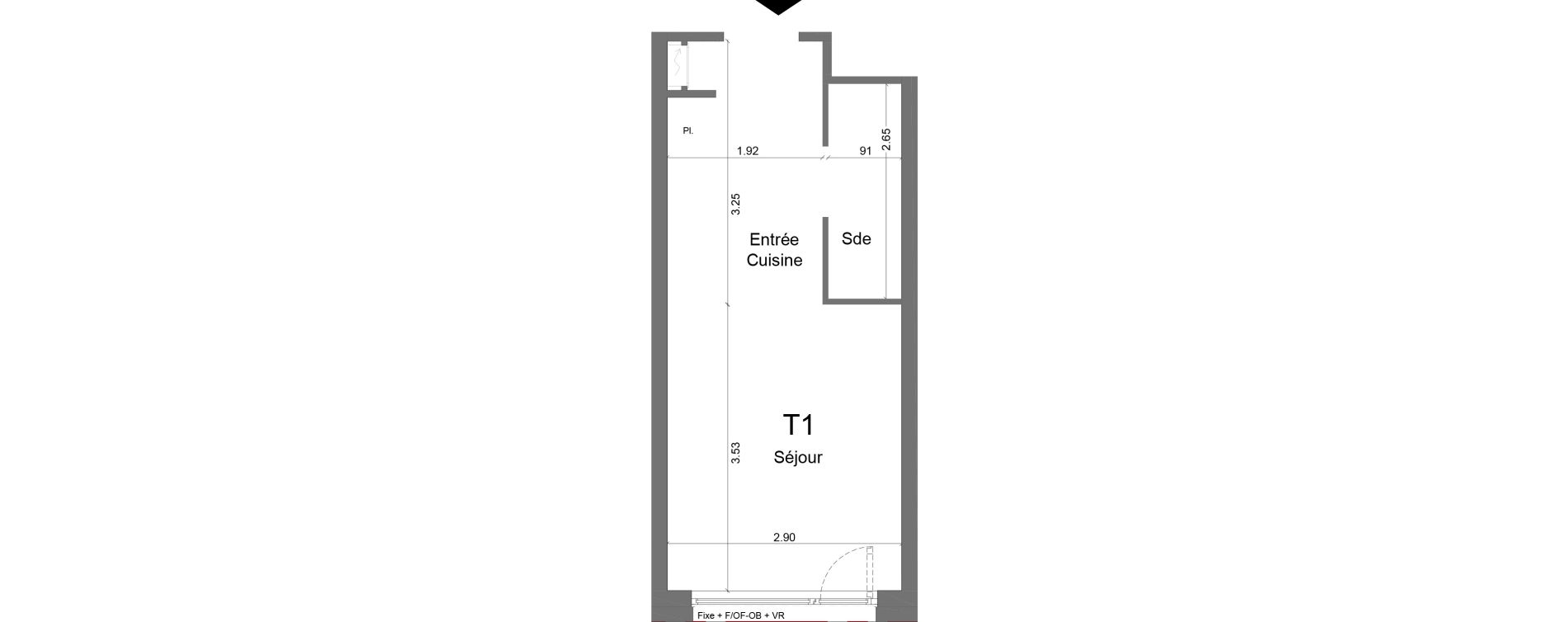 Appartement T1 meubl&eacute; de 18,46 m2 &agrave; Schiltigheim Centre