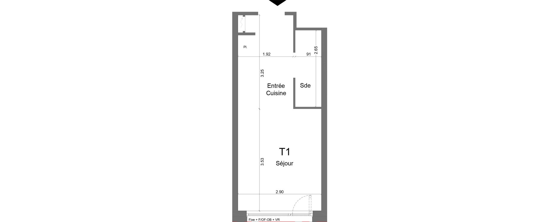 Appartement T1 meubl&eacute; de 18,46 m2 &agrave; Schiltigheim Centre