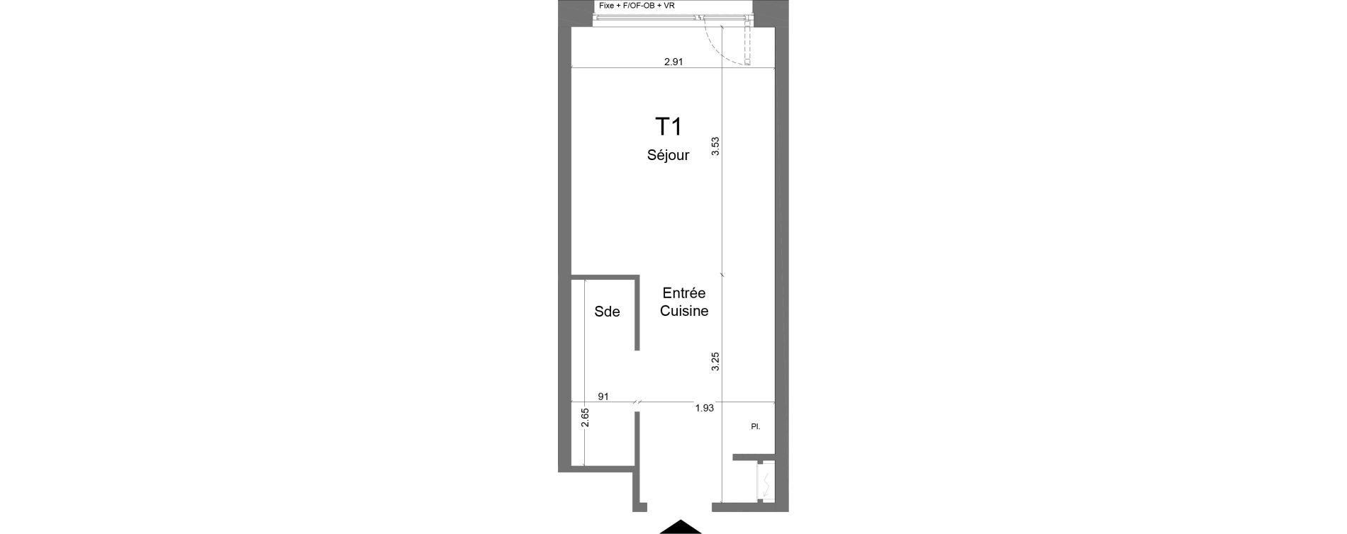 Appartement T1 meubl&eacute; de 18,74 m2 &agrave; Schiltigheim Centre