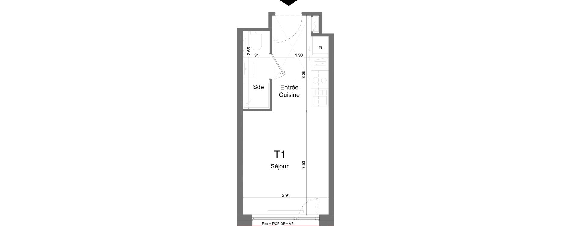 Appartement T1 meubl&eacute; de 18,53 m2 &agrave; Schiltigheim Centre