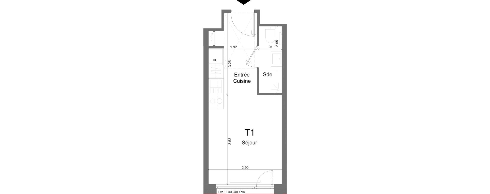 Appartement T1 meubl&eacute; de 18,25 m2 &agrave; Schiltigheim Centre