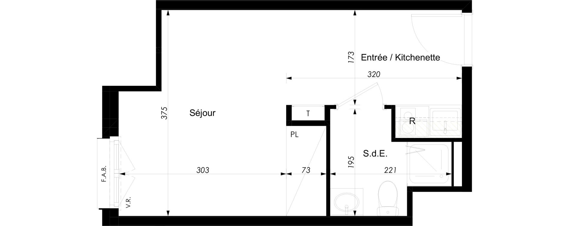 Appartement T1 meubl&eacute; de 20,96 m2 &agrave; Schiltigheim Centre