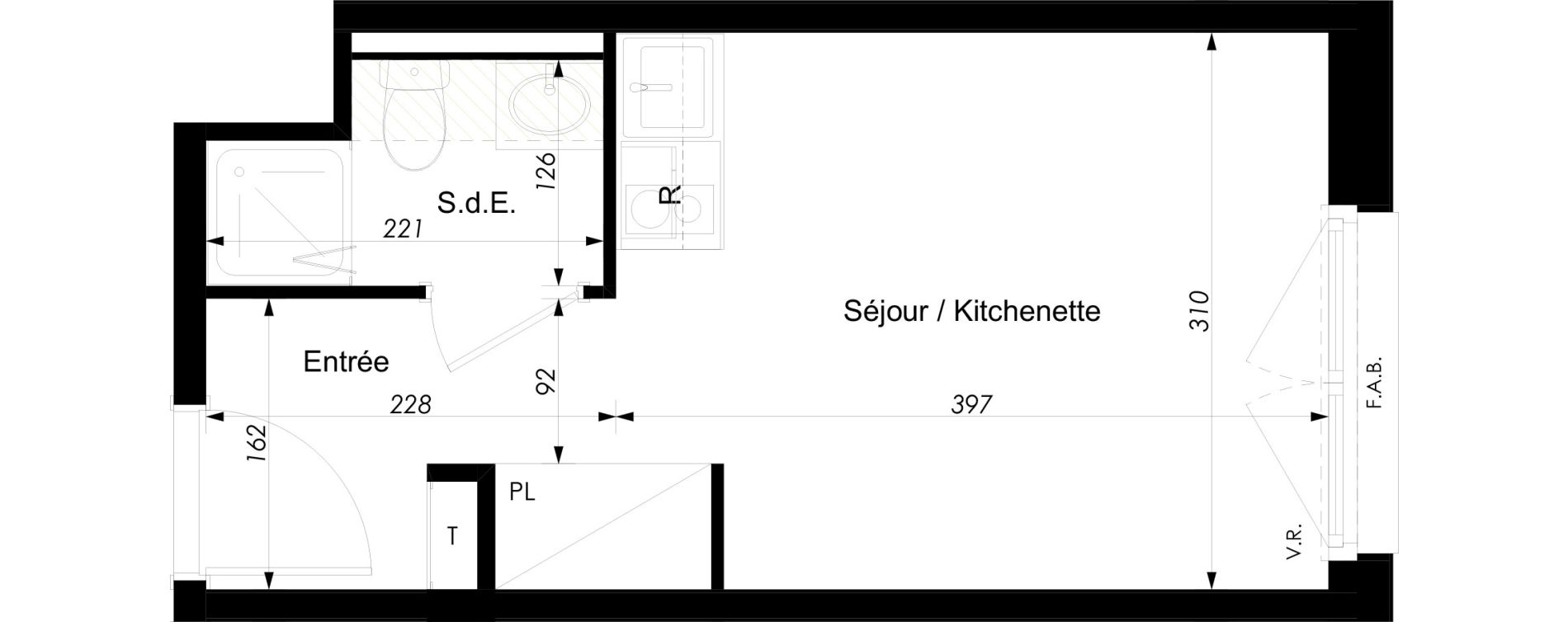 Appartement T1 meubl&eacute; de 18,10 m2 &agrave; Schiltigheim Centre