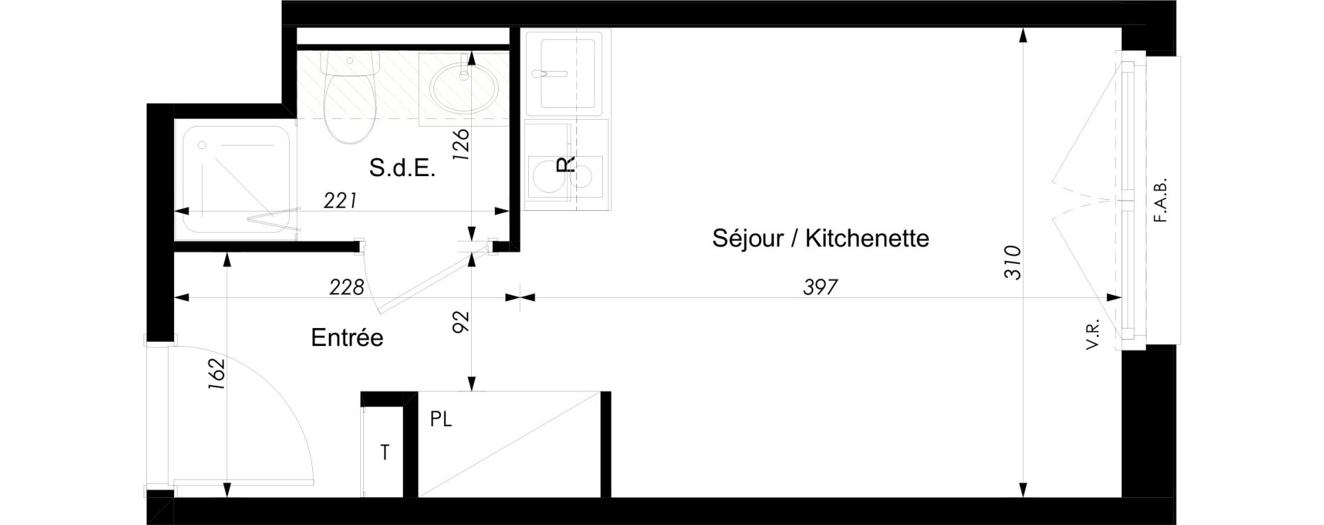 Appartement T1 de 18,10 m2 &agrave; Schiltigheim Centre