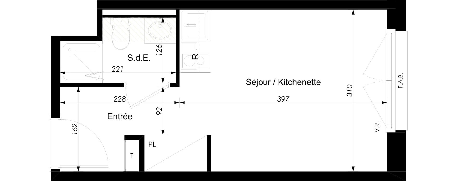 Appartement T1 meubl&eacute; de 18,10 m2 &agrave; Schiltigheim Centre