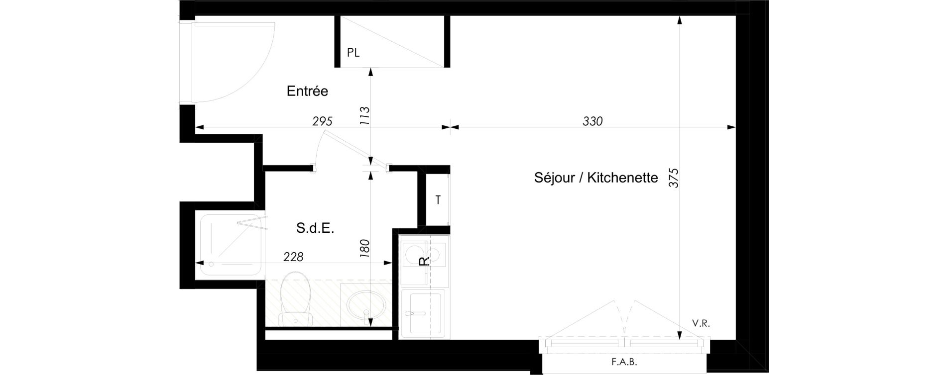 Appartement T1 meubl&eacute; de 21,45 m2 &agrave; Schiltigheim Centre