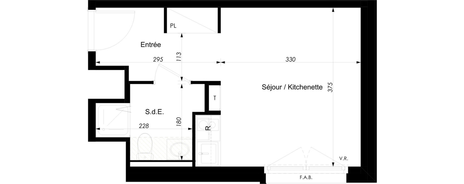 Appartement T1 meubl&eacute; de 21,45 m2 &agrave; Schiltigheim Centre