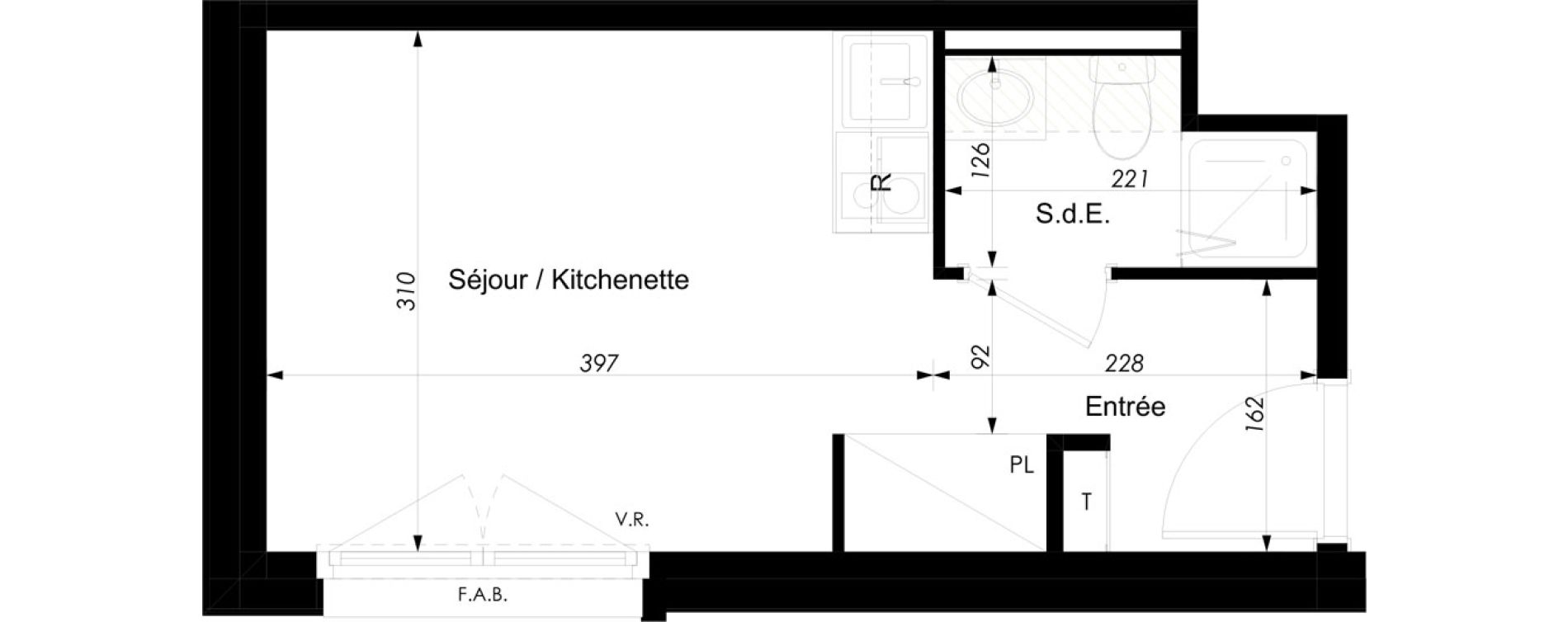 Appartement T1 meubl&eacute; de 18,10 m2 &agrave; Schiltigheim Centre