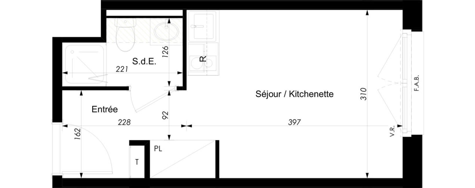 Appartement T1 meubl&eacute; de 18,10 m2 &agrave; Schiltigheim Centre