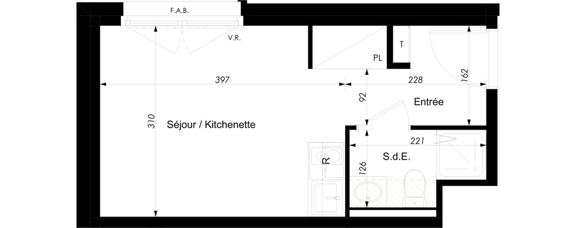 Appartement T1 meubl&eacute; de 18,10 m2 &agrave; Schiltigheim Centre