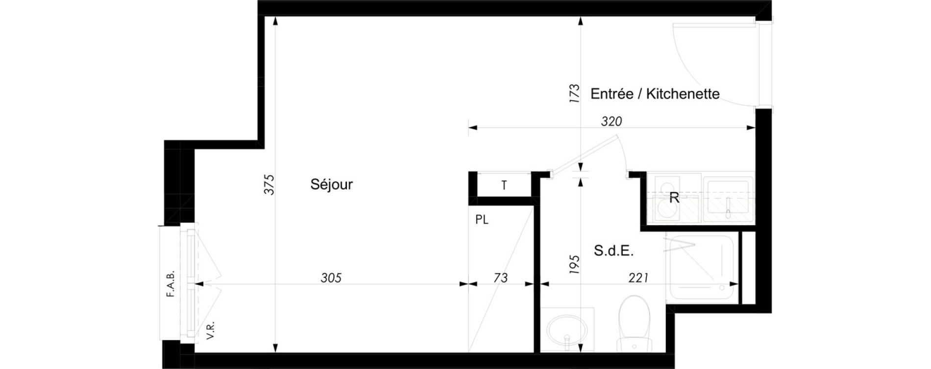 Appartement T1 meubl&eacute; de 20,96 m2 &agrave; Schiltigheim Centre