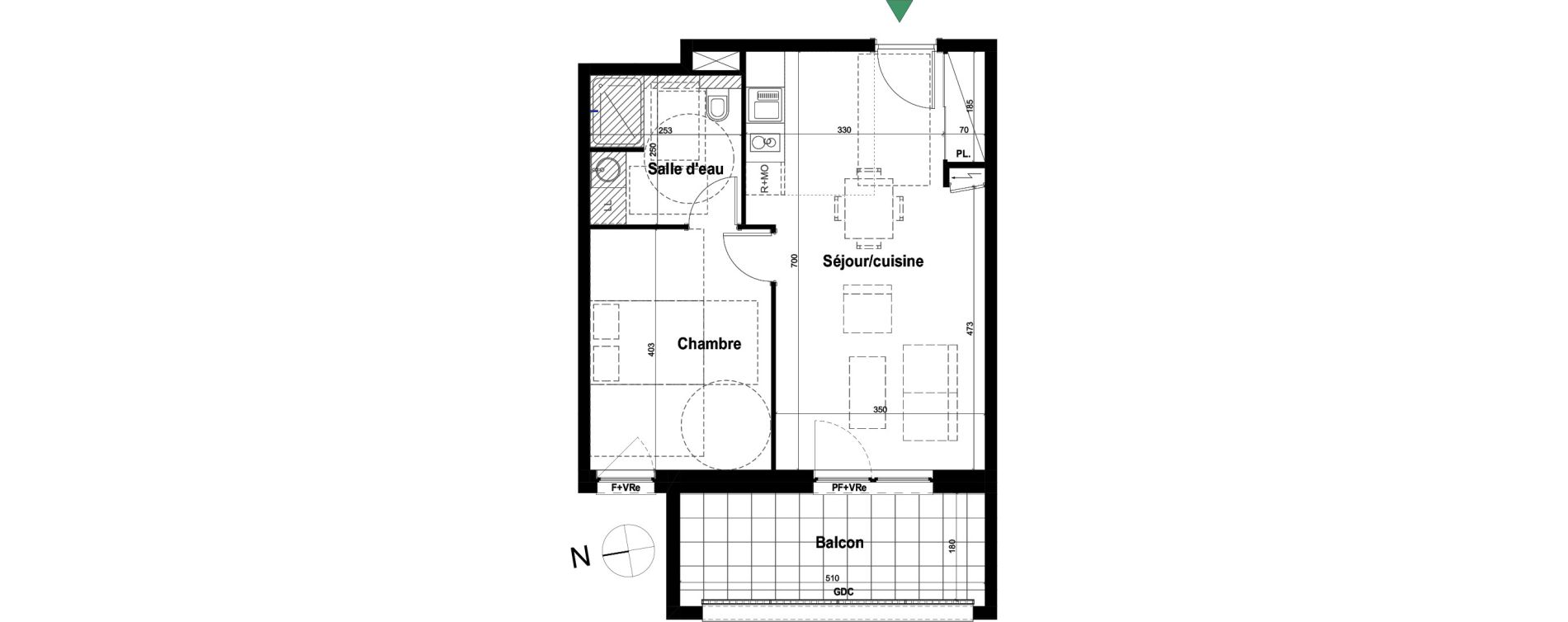 Appartement T2 de 43,98 m2 &agrave; Schiltigheim Fischer